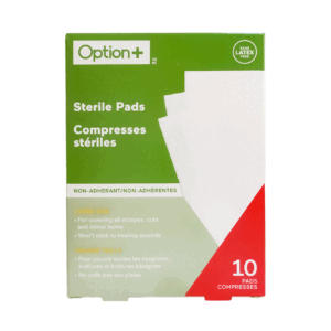Option+ Sterile Pads Non-Adherant, Large Size | 10 Pads