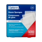 Option+ Gauze Sponges 8 Ply Latex Free | 100 Sponges