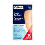Option+ Tough Bandages Latex Free Longer Lasting | 10 Bandages