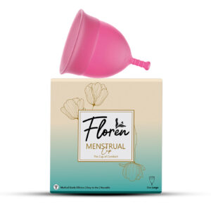 Floren Reusable Menstrual Cup for Women with Pouch | FDA Approved, 100% Medical Grade Silicone, Ultra Soft, Odour and Rash Free, No Leakage, Protects Up to 8-10 Hours - Pack of 1