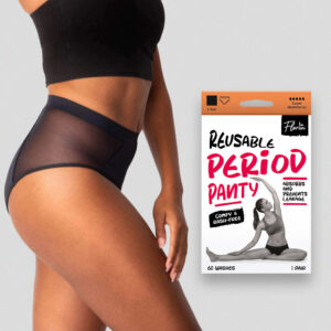 Floren Reusable Period Panty | Leakproof Period Panty | Wide coverage |Stain free period panty for women | No need for pads | Washable upto 60 times | (Black)