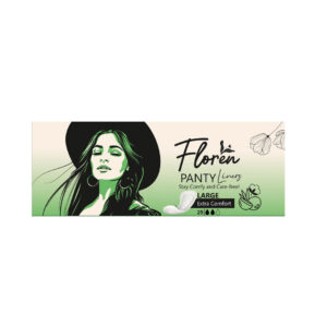 FLOREN Panty Liners | Curvy Design for Extra Comfort | Cottony-Soft Surface with 185mm Wide Optimal Coverage (25 Liners) - Pack of 2